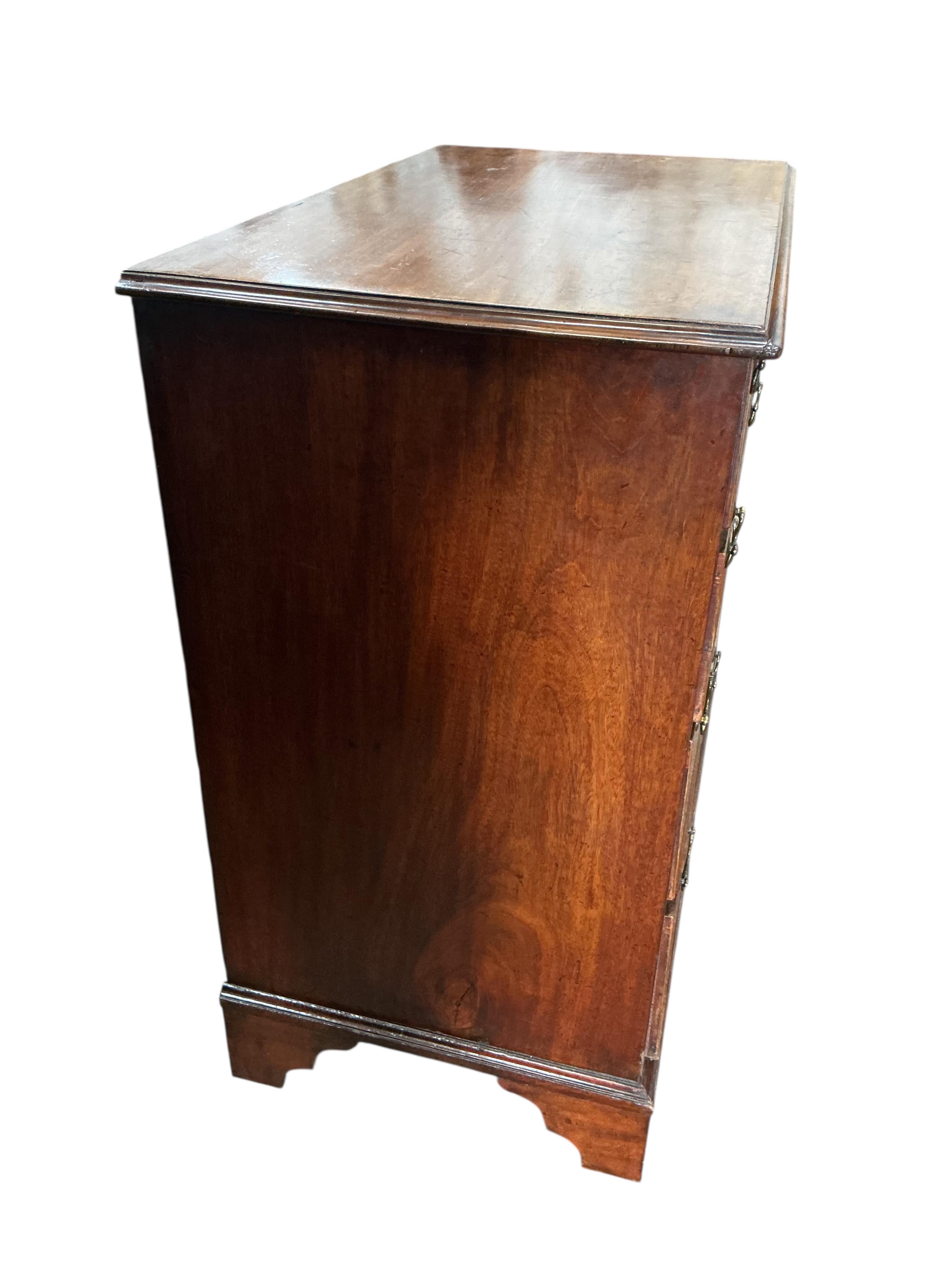 A George III mahogany five drawer chest, width 95cm, depth 53cm, height 102cm